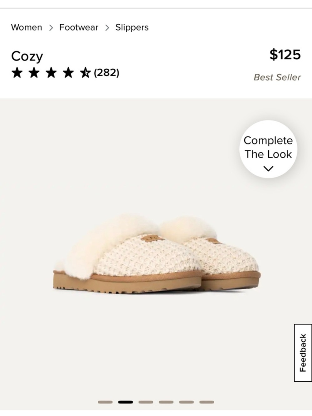 UGG Cozy Slippers- Cream- Size 9 - Picture 8 of 9